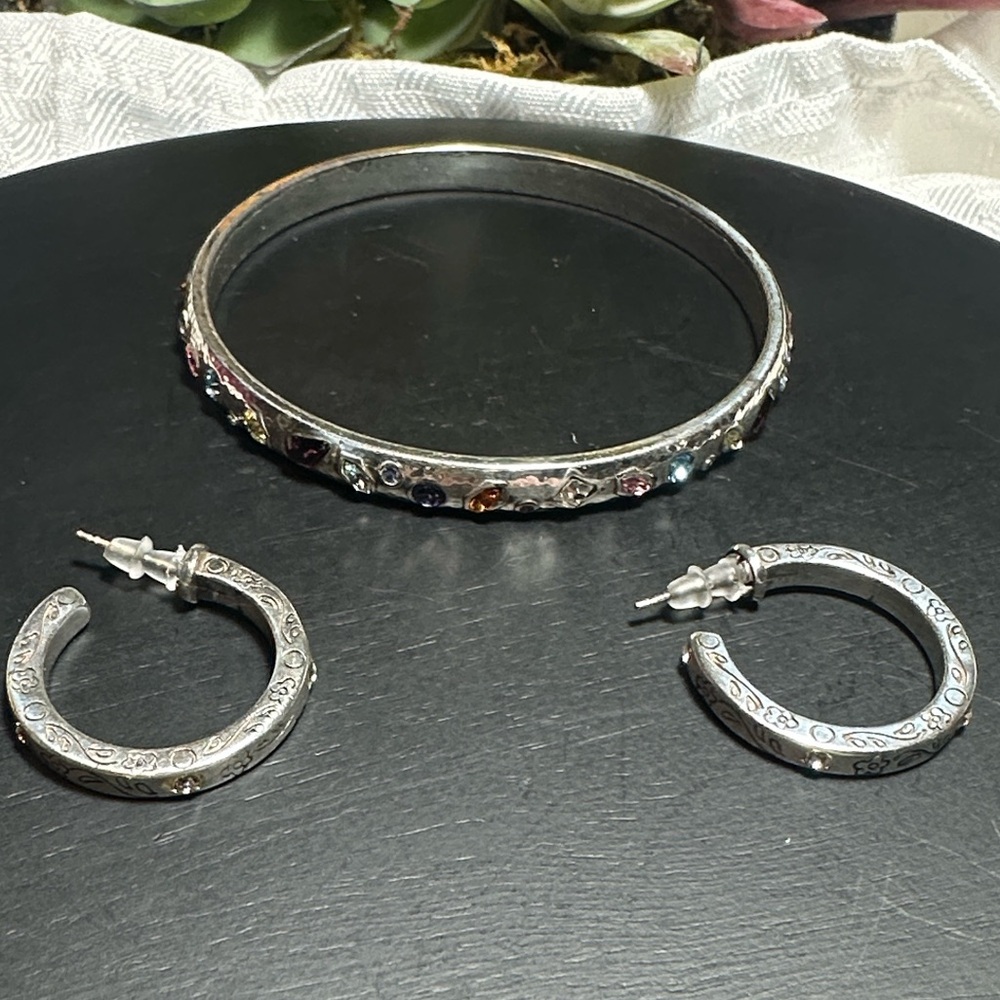 2pc Brighton collectibles earrings & bangle bracelet “secret of love”